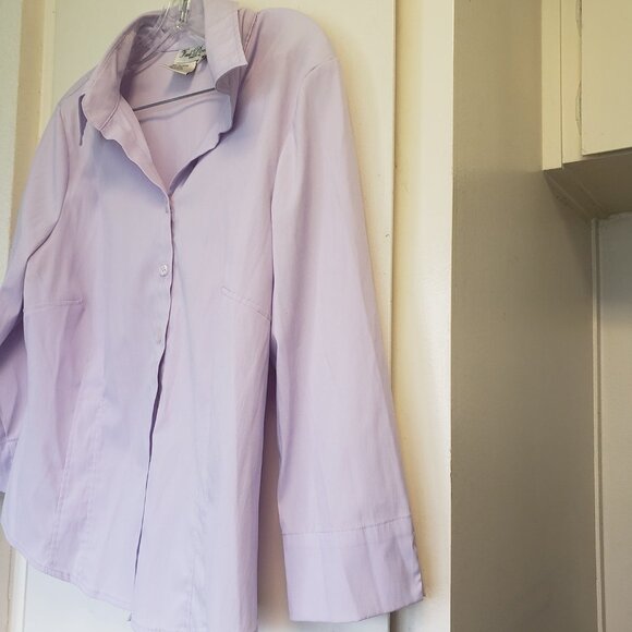 Fred David Stretch Light Purple Top Size XL - Picture 4 of 6